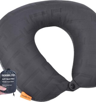 TREKOLOGY Inflatable Neck Pillow for Traveling - Inflatable Travel Pillow for Airplanes - Neck Air Pillow, Blow Up Travel Pillows for Neck Support